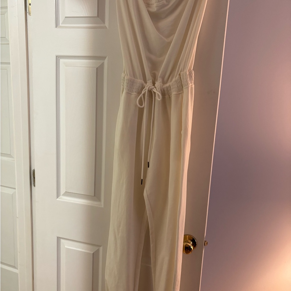 Cream Sleeveless Jumpsuit